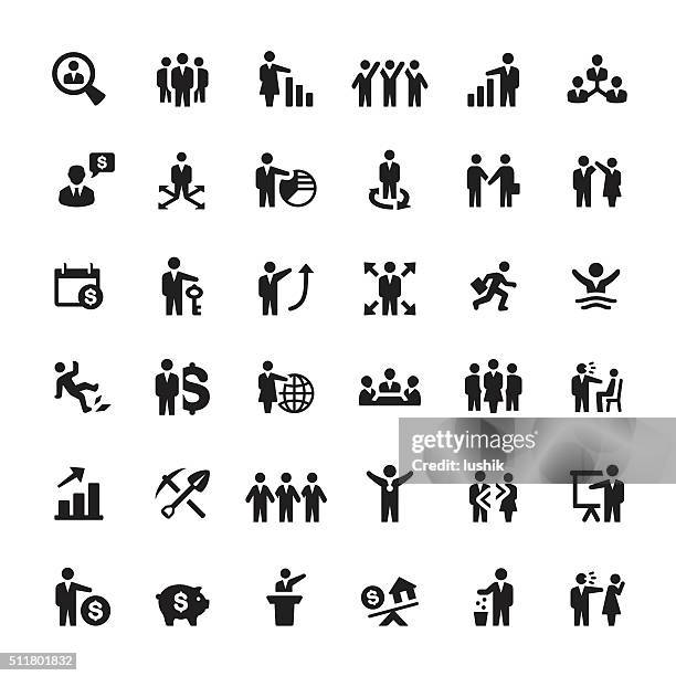 stockillustraties, clipart, cartoons en iconen met business person and human resources vector icons - people icon set