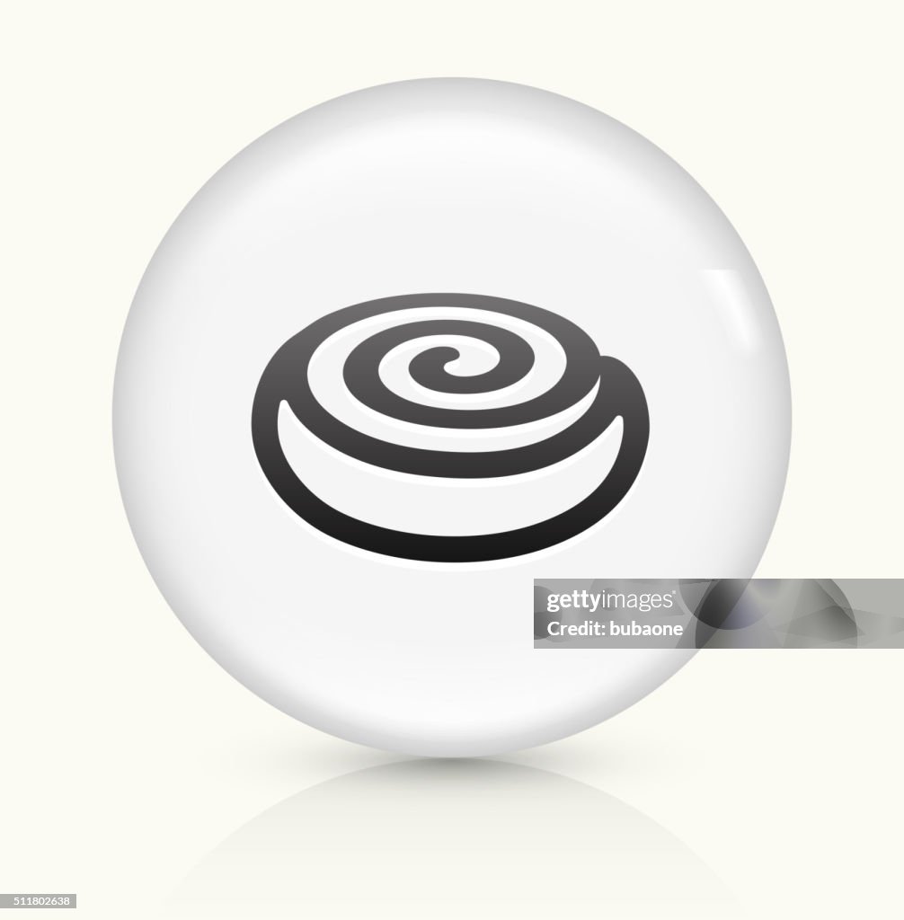Cinnamon Bun icon on white round vector button