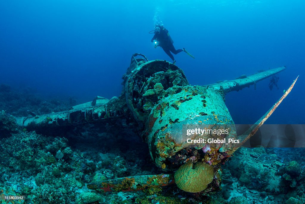 WW II versunkenen Flugzeug Wrack -Palau