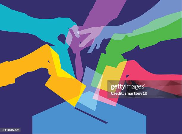 stockillustraties, clipart, cartoons en iconen met voting - polling place