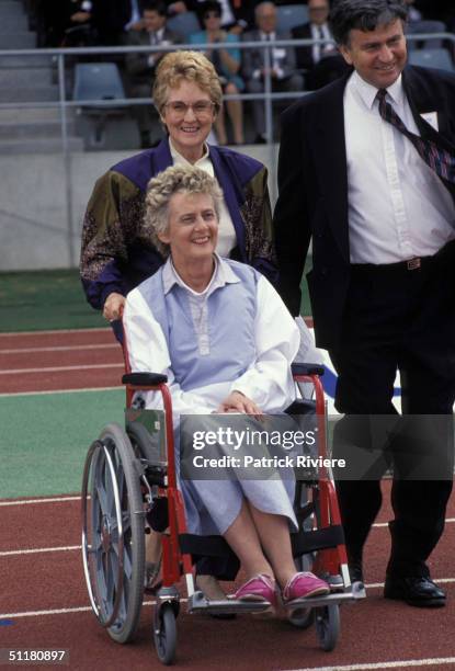 Betty Cuthbert at the International Athletics Centre in Sydney. .