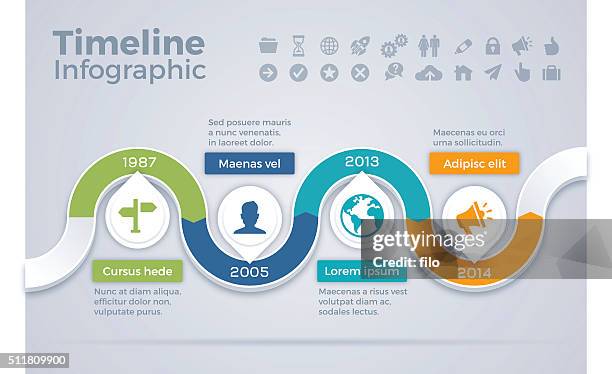 timeline infographic concept - continuum infographic stock illustrations