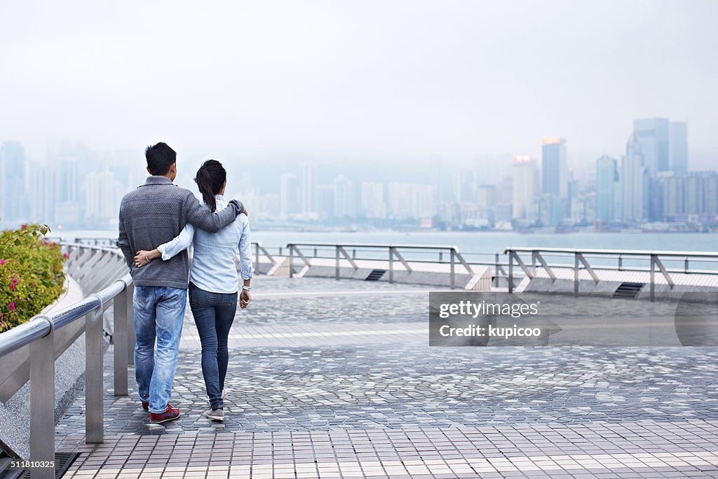 Taking in the cityscape