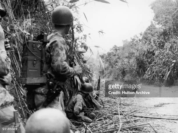 Troops of the 1st B.E.P. In action near the RC-6 road in Indochina , January 1952.