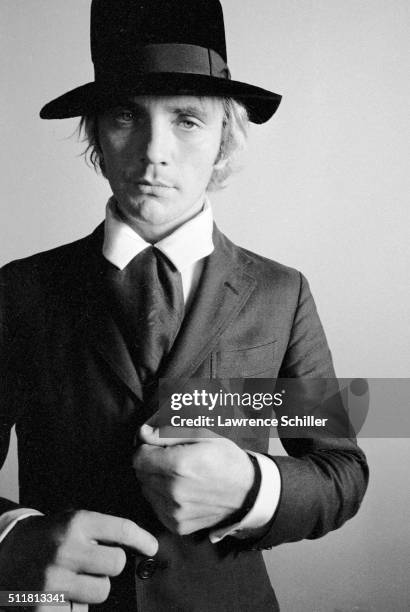 Portrait of British actor Terence Stamp in cotume for 'Toby Dammit' , one section of the anthology film 'Spirits of the Dead,' Rome, Italy, 1959.