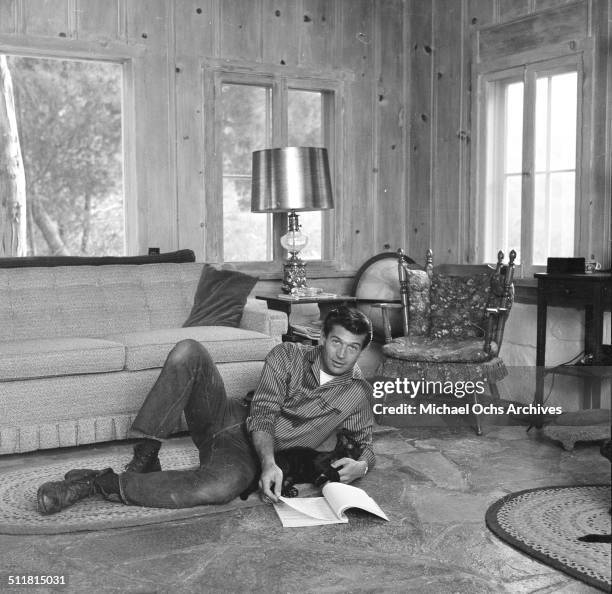 George Nader poses at home in Los Angeles,CA.\