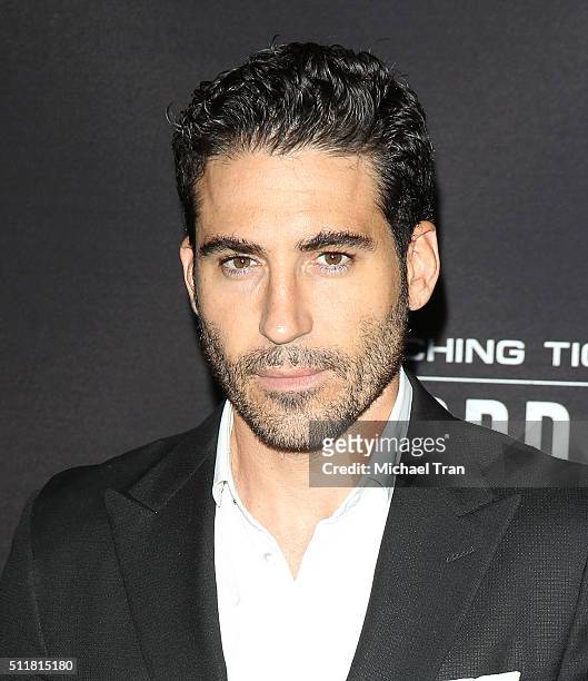 Miguel Angel Silvestre arrives at the premiere of Netflix's "Crouching Tiger, Hidden Dragon: Sword Of Destiny" held at AMC Universal City Walk on...