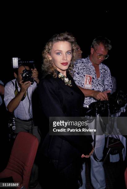 SINGER KYLIE MINOGUE AT THE 1989 ARIA AWARDS IN SYDNEY. .
