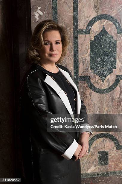 Grand Duke Henri of Luxembourg with his wife Maria Teresa are photographed for Paris Match on February 10, 2016 in Colmarberg castle, Luxembourg.