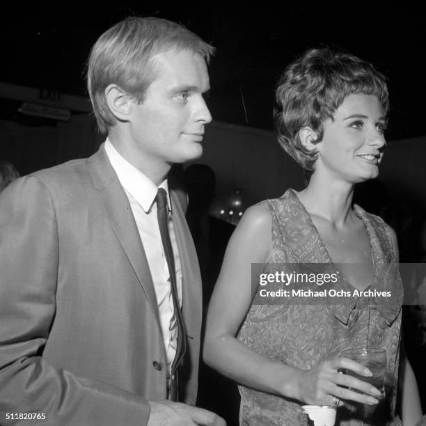 David McCallum and Jill Ireland attend the Emmy awards in Los Angeles,CA.\