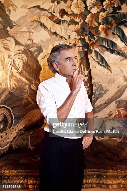 French philosopher Bernard-Henri Levy is photographed for Paris Match on February 9, 2016 in Paris, France.