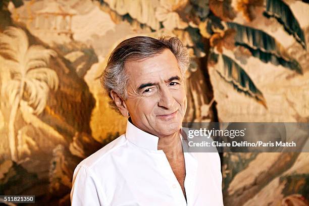 French philosopher Bernard-Henri Levy is photographed for Paris Match on February 9, 2016 in Paris, France.