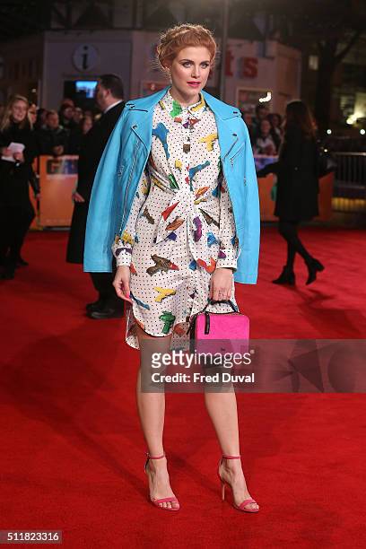 Ashley James attends the world premiere of "Grimsby" at Odeon Leicester Square on February 22, 2016 in London, England.
