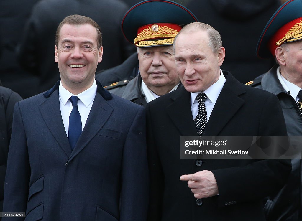 Russian President Vladimir Putin Attends Defender Of The Fatherland Day Service