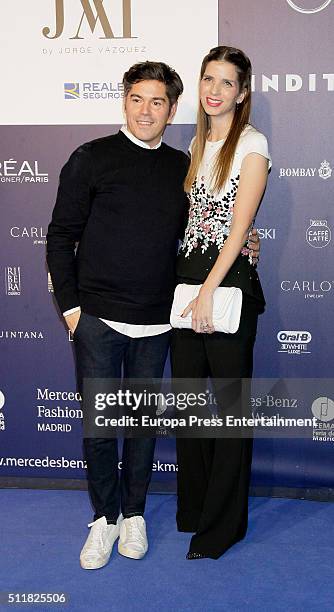 Margarita Vargas and Jorge Vazquez attend Mercedes-Benz Madrid Fashion Week Autumn/Winter 2016/2017 at Ifema on February 22, 2016 in Madrid, Spain.