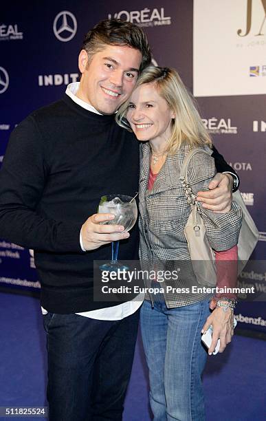 Eugenia Martinez de Irujo and Joge Vazquez attend the Mercedes-Benz Madrid Fashion Week Autumn/Winter 2016/2017 at Ifema on February 22, 2016 in...