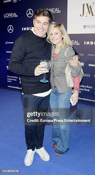 Eugenia Martinez de Irujo and Joge Vazquez attend the Mercedes-Benz Madrid Fashion Week Autumn/Winter 2016/2017 at Ifema on February 22, 2016 in...