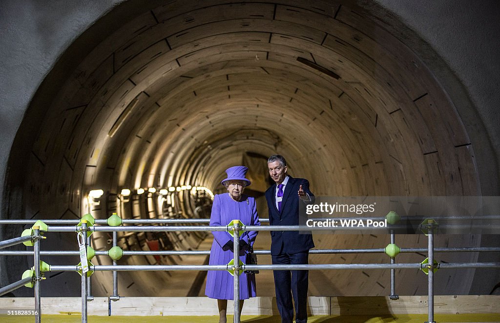 The Queen Visits The Crossrail Station Site At Bond Street