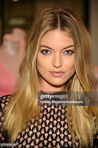 Martha Hunt stops by Victoria's Secret to pick out her favorite Body by Victoria Styles on February 23, 2016 in New York City.