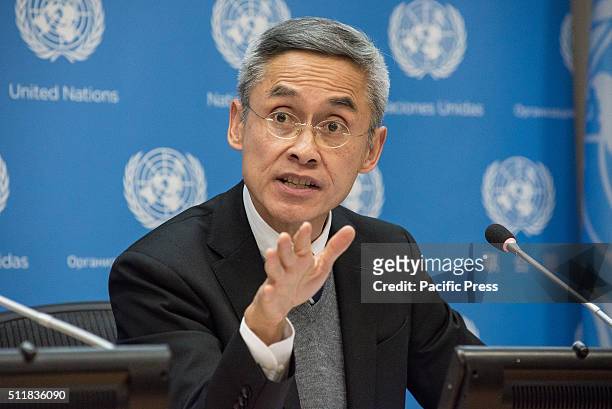 CoI member, Vitit Muntarbhorn speaks with the UN press corps. In conjunction with the delivery of one of the Independent International Commission of...