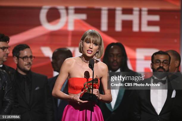 Taylor Swift during THE 58TH ANNUAL GRAMMY AWARDS, Monday, Feb. 15, 2016 at STAPLES Center in Los Angeles and broadcast on the CBS Television Network.
