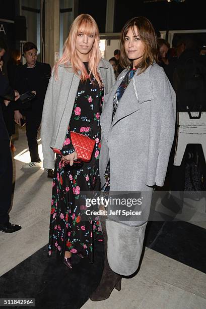 Amber Le Bon and Yasmin Le Bon attend the Amanda Wakeley show during London Fashion Week Autumn/Winter 2016/17 at 2 Pancras Square on February 23,...