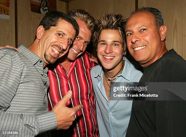 Altantic Records Group Chairman and CEO Jason Flom, manager Joe Simpson, singer/songwriter Ryan Cabrera, and his father Mark at the album release...