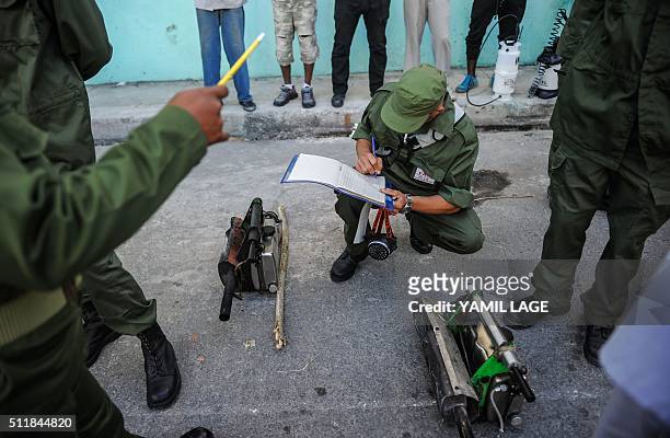 Health authorities with the help of the Cuban army get ready to fumigate against the Aedes aegypti mosquito to prevent the spread of zika,...