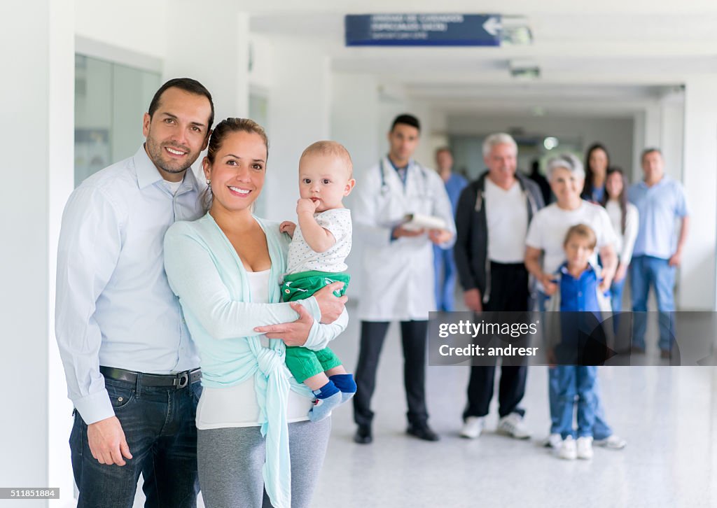 Family at the hospital