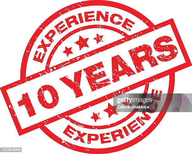 stockillustraties, clipart, cartoons en iconen met ten years experience - 10 years