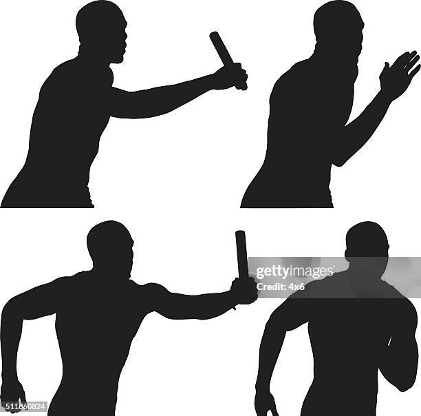 male runner running - track and field baton stock illustrations