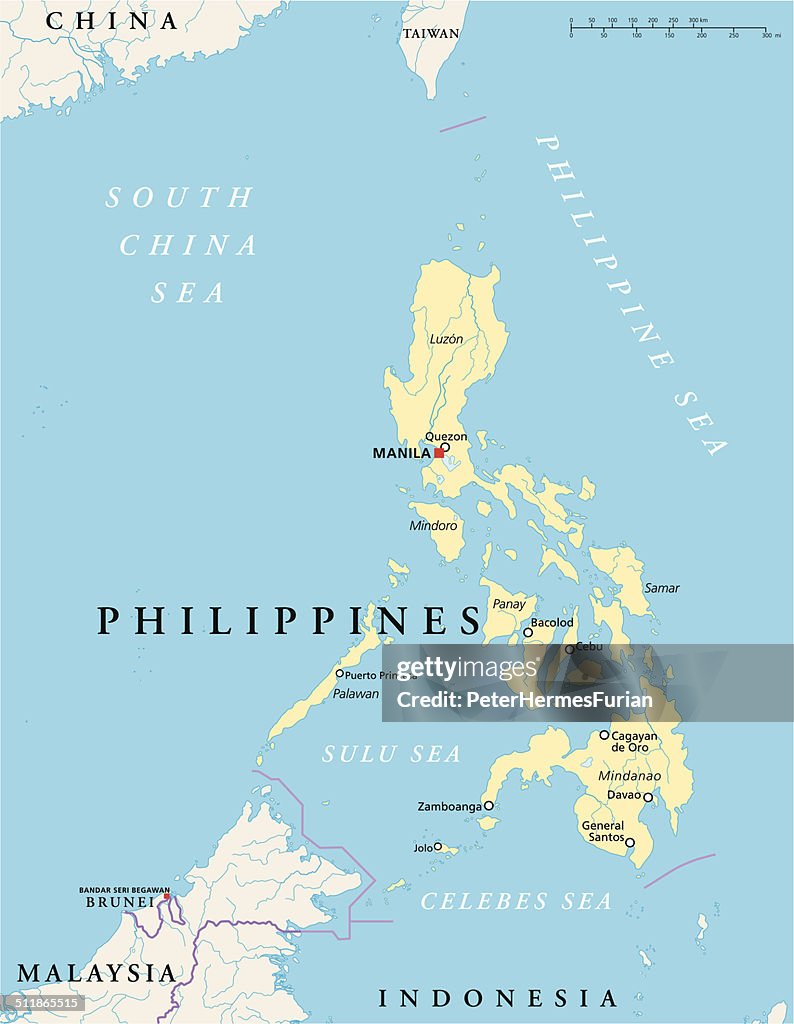 Phi Map Philippines Political Map High-Res Vector Graphic - Getty Images