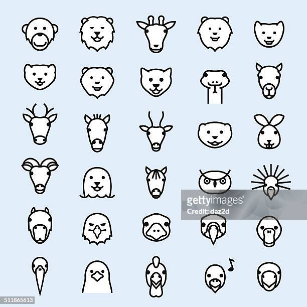 ilustraciones, imágenes clip art, dibujos animados e iconos de stock de zoológico de símbolo de contorno - cabra mamífero ungulado