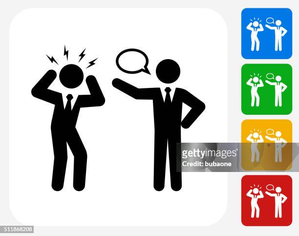 business communication icon flat graphic design - conflict management stock illustrations