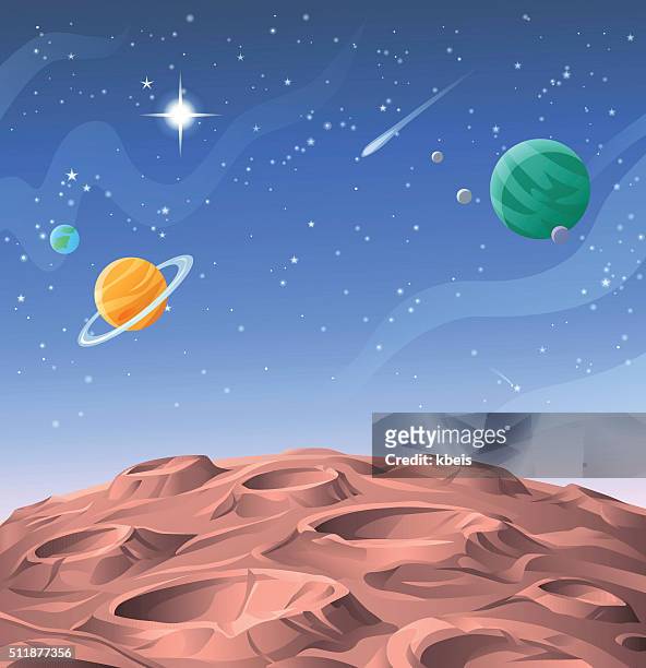 planetary surface - alien planet space stock illustrations
