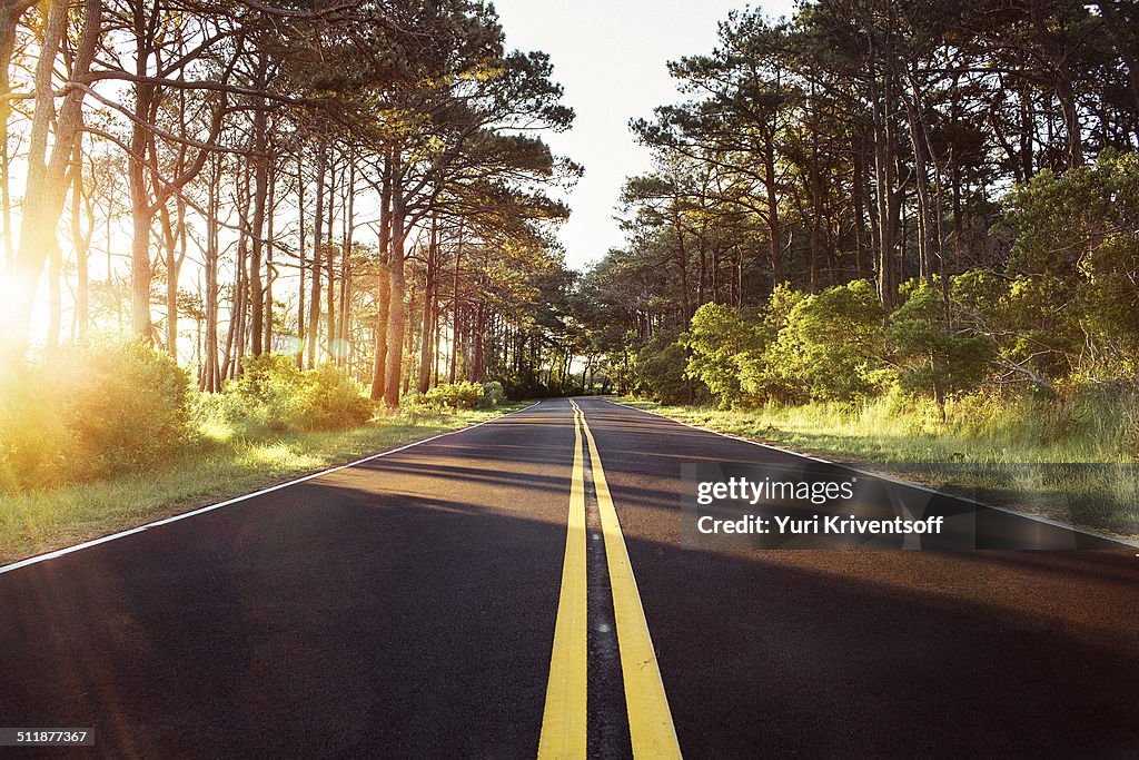 Sunrise on the road