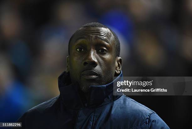 Jimmy Floyd Hasselbaink of Queens Park Rangers looks on during the Sky Bet Championship match between Sheffield Wednesday and Queens Park Rangers at...