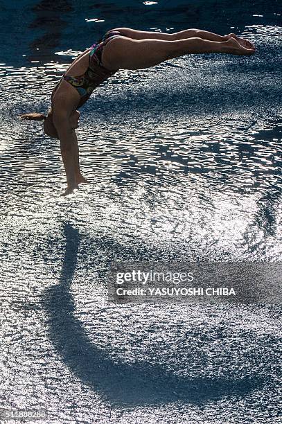 Juliana Veloso of Brazil dives during the women's 3m springboard FINA World Cup 2016 test event of the Rio 2016 Olympic Games at the Maria Lenk...