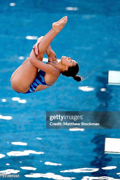 Kassidy Cook of the United States competes in the semifinal of the women's 3m Springboard during the FINA Diving World Cup - Aquece Rio Test Event...