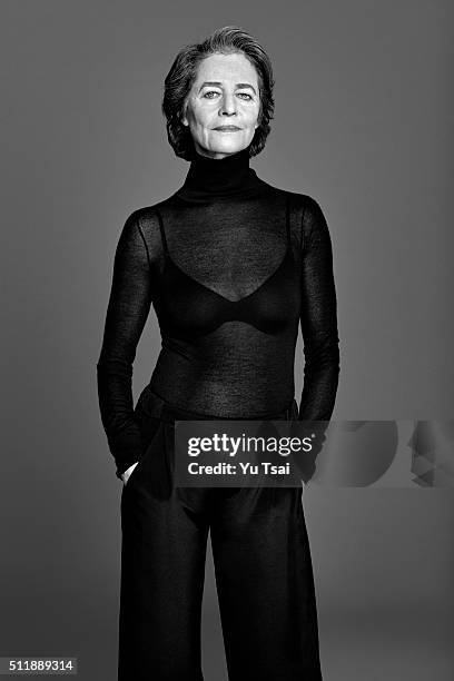 Actress Charlotte Rampling is photographed for People Magazine on February 7, 2016 in Los Angeles, California. PUBLISHED IMAGE.