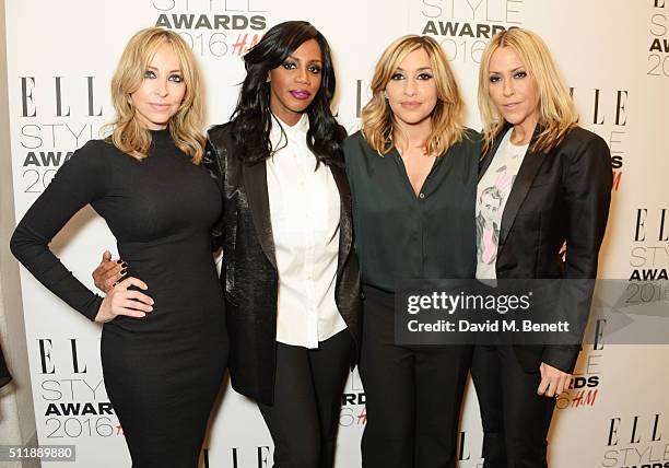 Natalie Appleton, Shaznay Lewis, Melanie Blatt and Nicole Appleton of All Saints attend The Elle Style Awards 2016 on February 23, 2016 in London,...