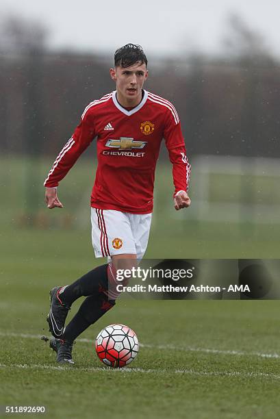 Callum Whelan of Manchester United U18 during the U18 Premier League match between Manchester United and West Bromwich Albion at Aon Training Complex...