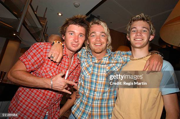 Daniel Brandsma, Brodie Young and brother Kirby Young at the Melbourne Imax for the media preview of 'SOS Planet' a movie in Imax 3D, in Melbourne,...
