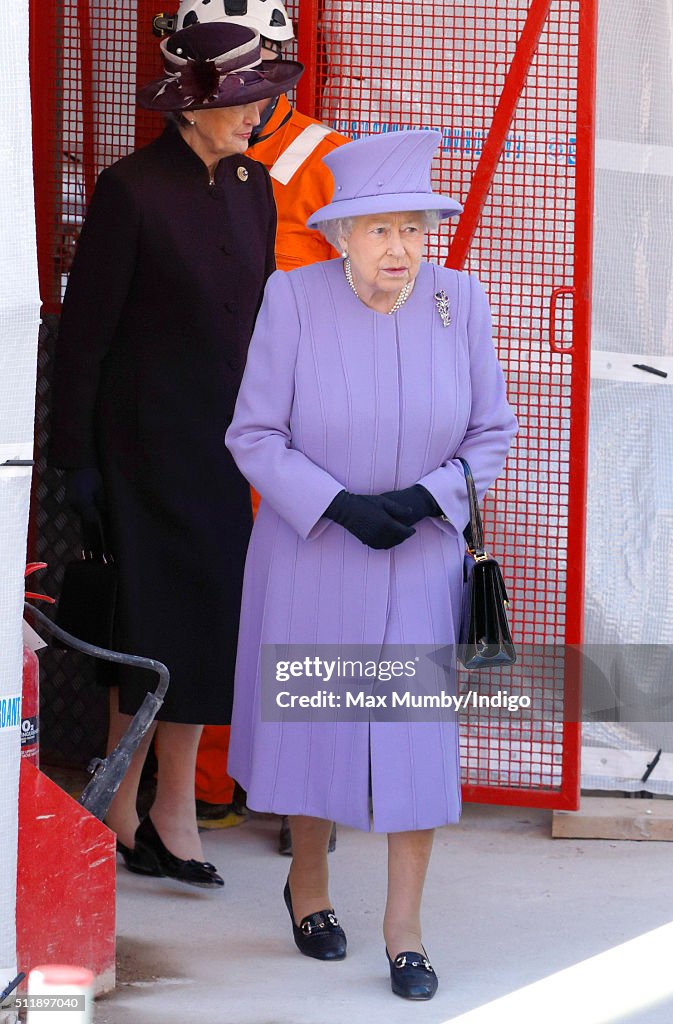 The Queen Visits The Crossrail Station Site At Bond Street