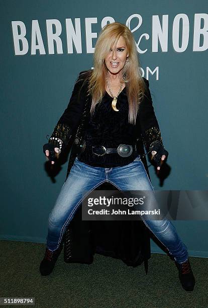 Musician Lita Ford signs copies of "Living Like A Runaway: A Memoir" at Barnes & Noble Tribeca on February 23, 2016 in New York City.