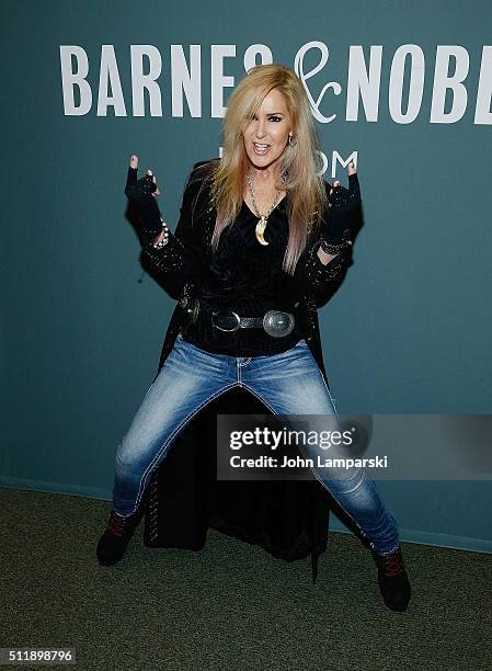 Musician Lita Ford signs copies of "Living Like A Runaway: A Memoir" at Barnes & Noble Tribeca on February 23, 2016 in New York City.