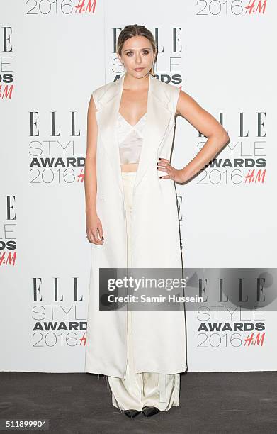 Elizabeth Olsen attends The Elle Style Awards 2016 on February 23, 2016 in London, England.