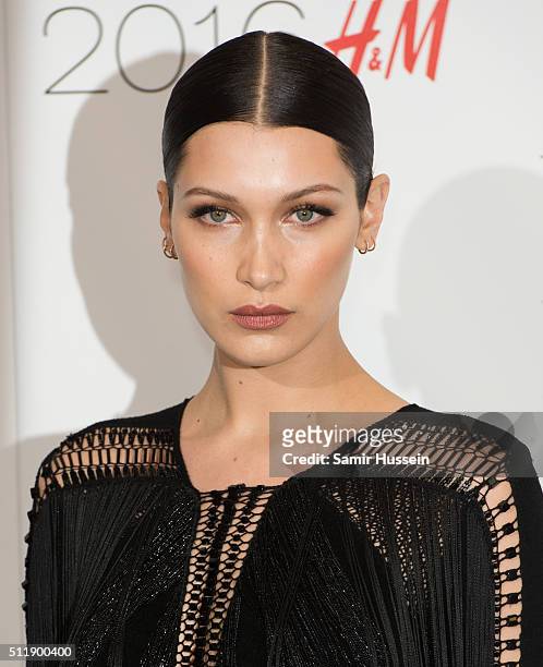 Bella Hadid attends The Elle Style Awards 2016 at tate britain on February 23, 2016 in London, England.
