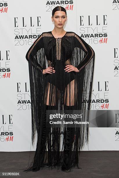 Bella Hadid attends The Elle Style Awards 2016 at tate britain on February 23, 2016 in London, England.