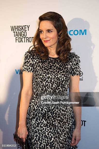 Actress Tina Fey attends the "Whiskey Tango Foxtrot" Screening at the Burke Theater at The U.S. Navy Memorial on February 23, 2016 in Washington, DC.